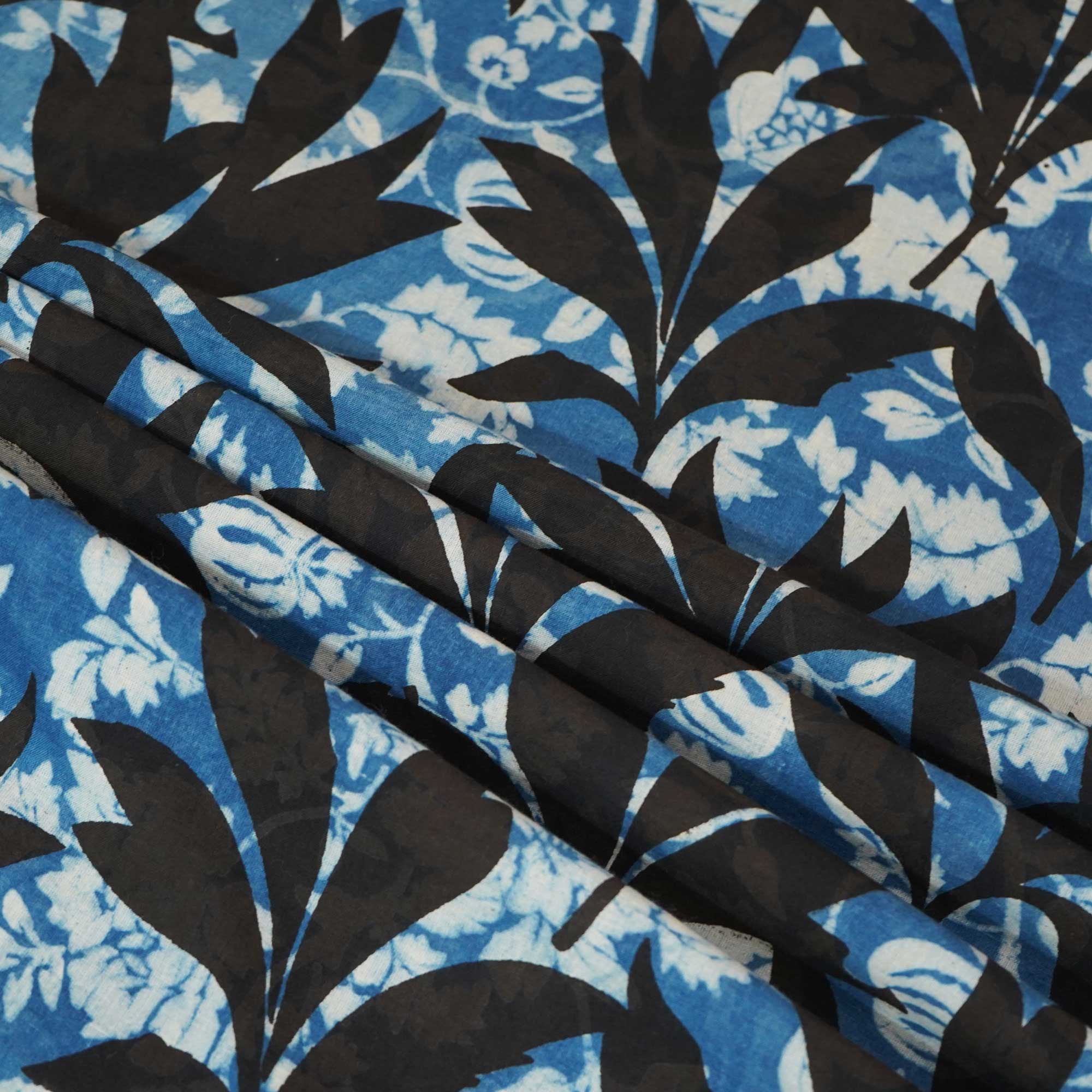Indigo Jahota Print Cotton Fabric NC-24570