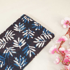 Wine & Indigo Jahota Print Cotton Fabric NC-24571