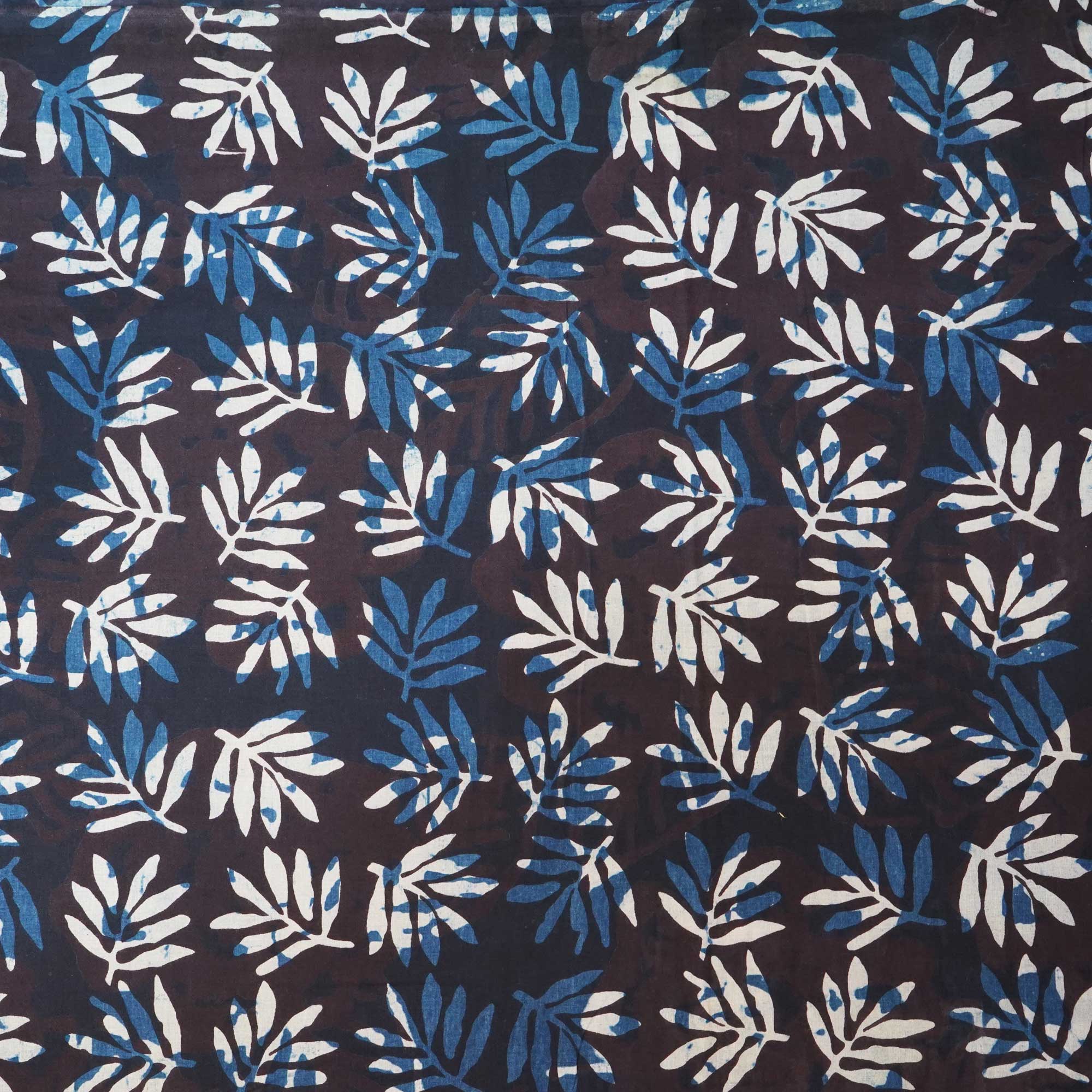 Wine & Indigo Jahota Print Cotton Fabric NC-24571