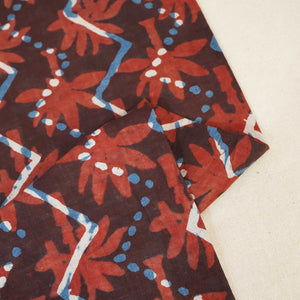 Brown Jahota Print Cotton Fabric NC-24572