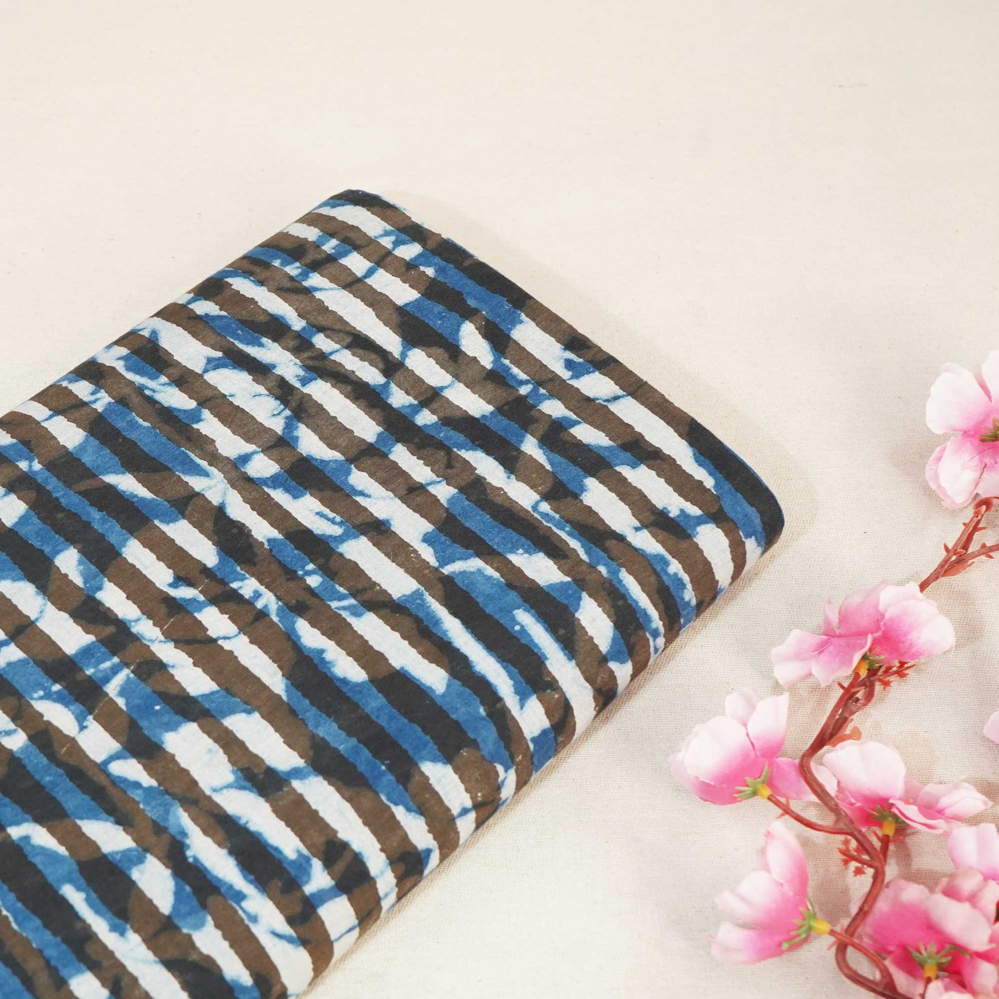 Indigo Jahota Print Cotton Fabric NC-24573
