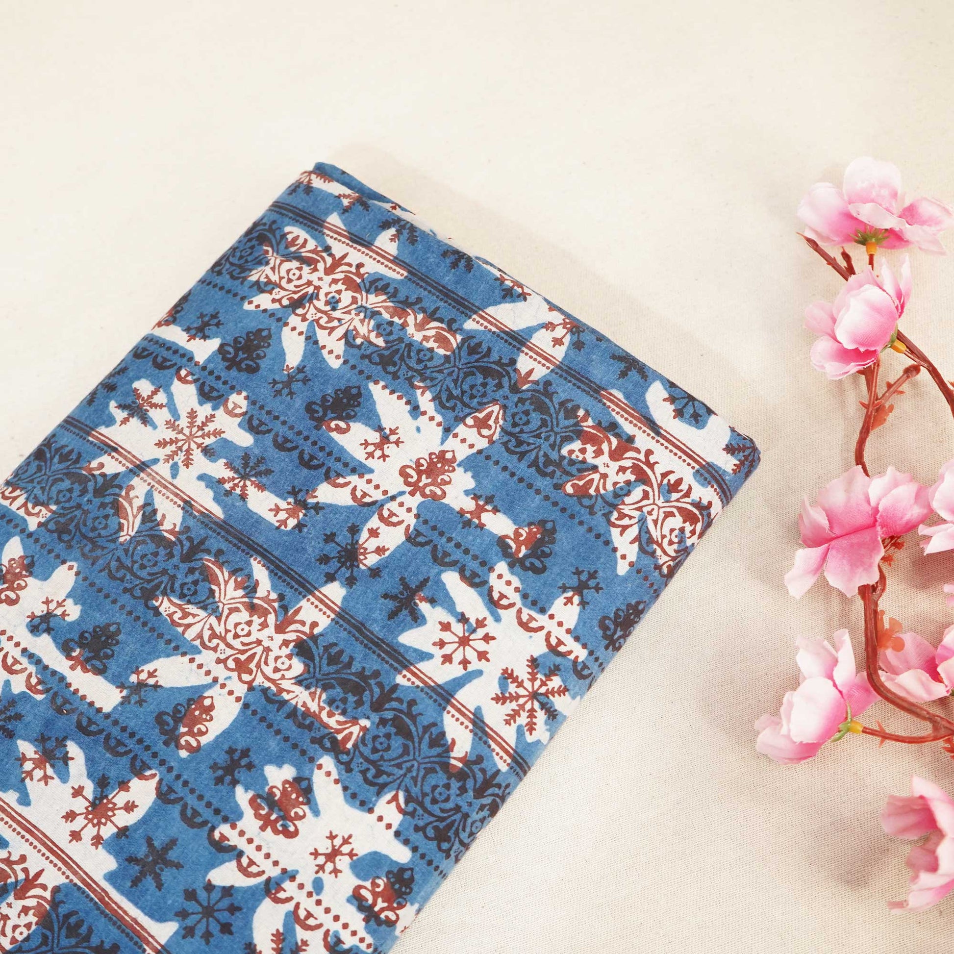 Indigo Jahota Print Cotton Fabric NC-24574