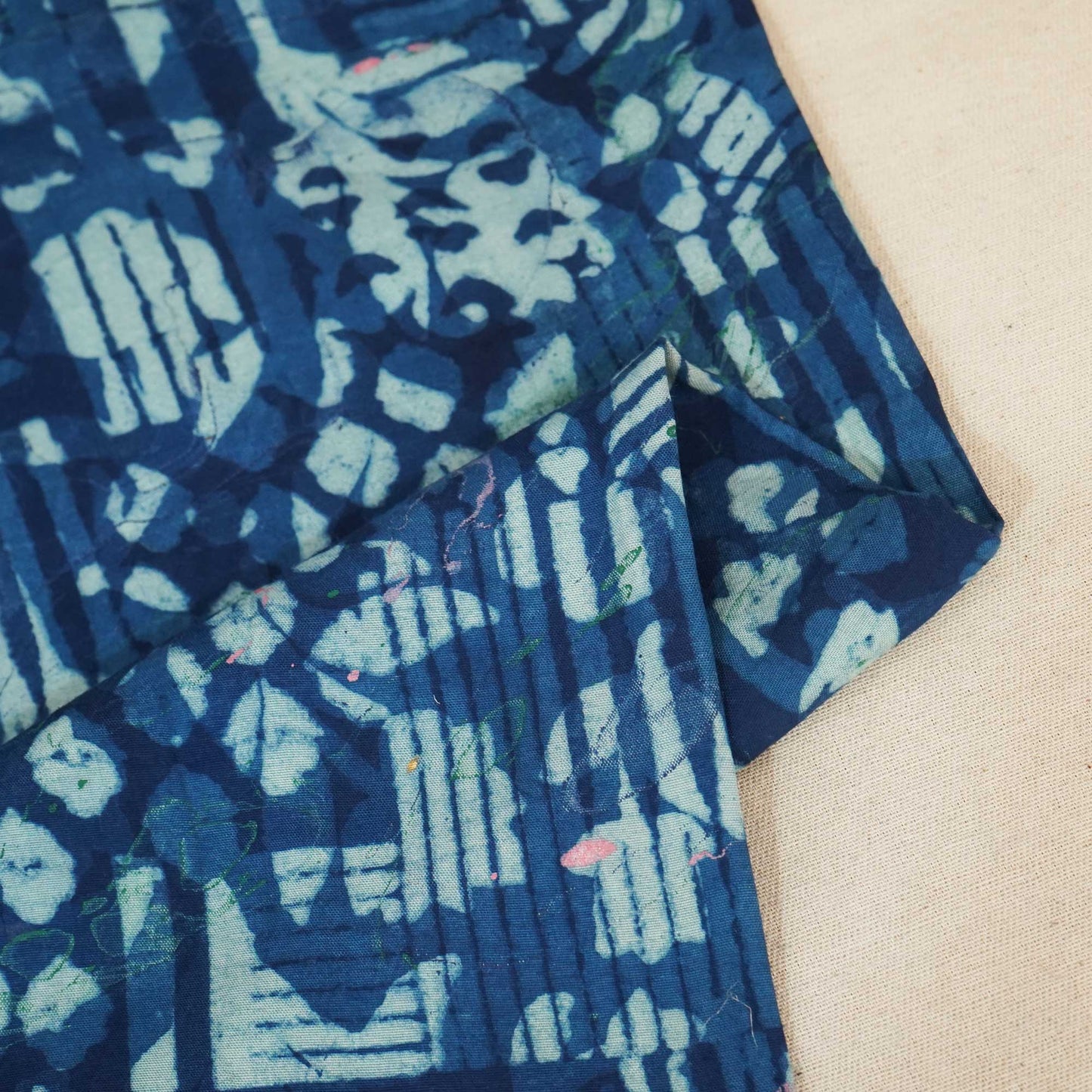 Indigo Ajrakh Print Muslin Fabric NC-24575