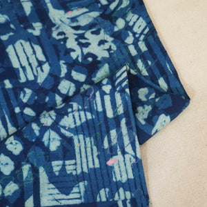 Indigo Ajrakh Print Muslin Fabric NC-24575