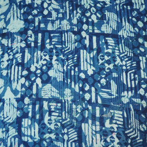 Indigo Ajrakh Print Muslin Fabric NC-24575