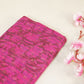 Magenta and Brown Foil Print Mulmul Fabric NC-24583