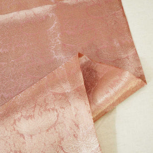 Peach Pink Floral Print Tissue Silk Fabric MS-24599