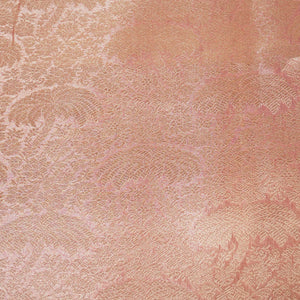 Peach Pink Floral Print Tissue Silk Fabric MS-24599