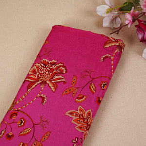 Pink & Lavender Shaded Floral Print Organza Fabric MT-28246 - TradeUNO