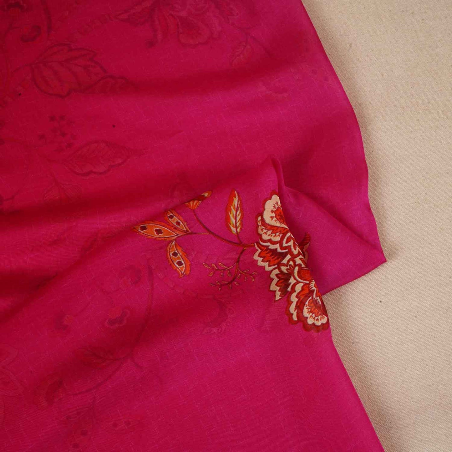 Pink & Lavender Shaded Floral Print Organza Fabric MT-28246