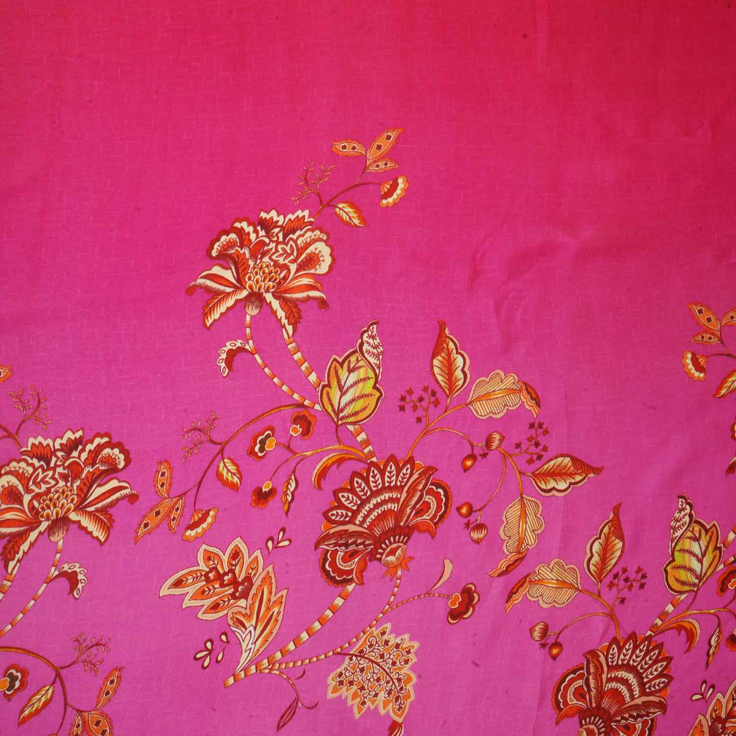 Pink & Lavender Shaded Floral Print Organza Fabric MT-28246 - TradeUNO
