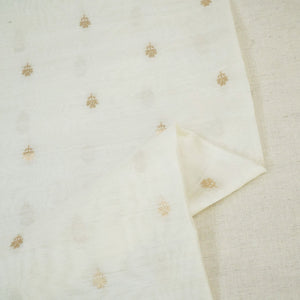 Cream Dyeable Kadua Buti Chiniya Silk Fabric MS-24601