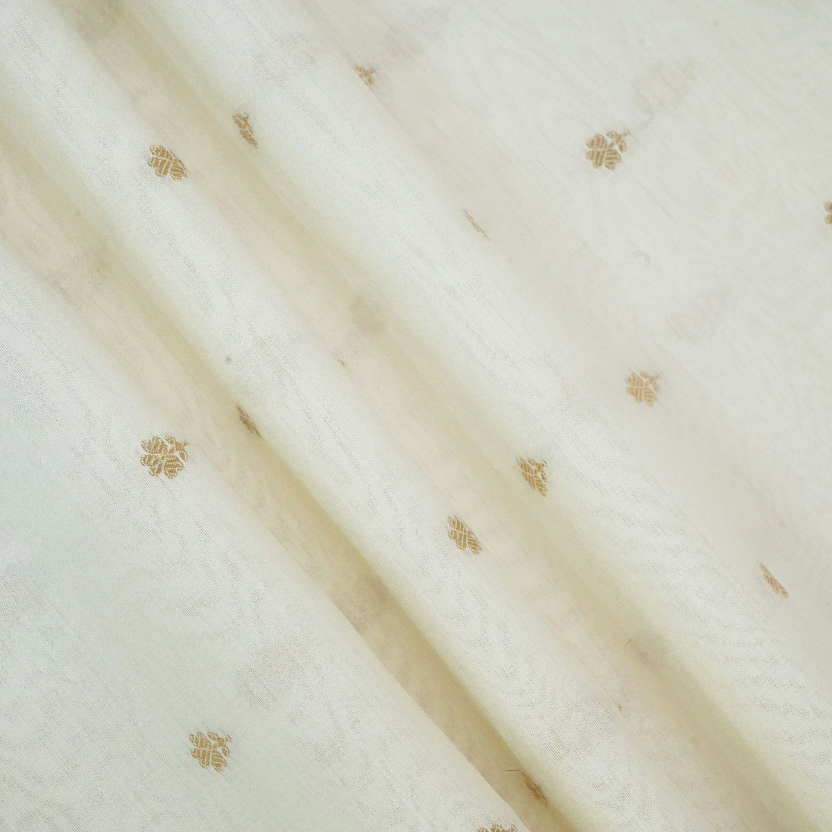 Cream Dyeable Kadua Buti Chiniya Silk Fabric MS-24601