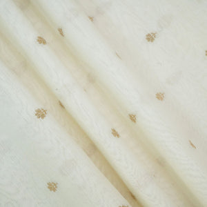 Cream Dyeable Kadua Buti Chiniya Silk Fabric MS-24601