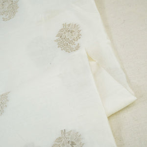 Cream Dyeable Kadua Buti Chiniya Silk Fabric MS-24602