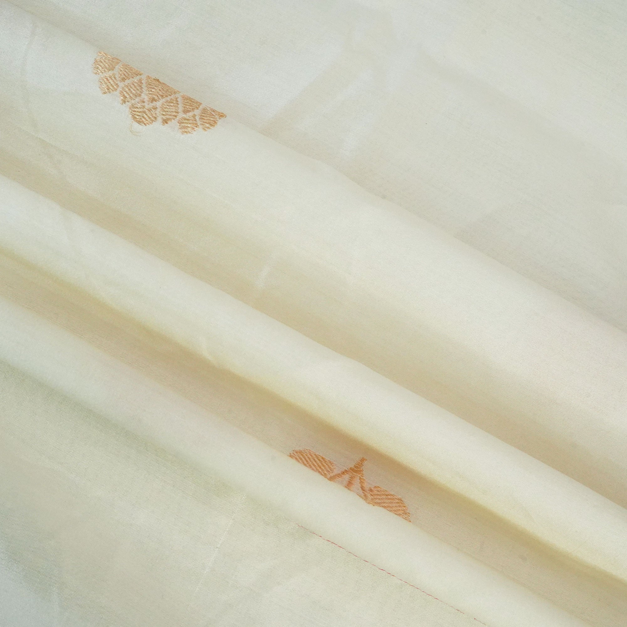 Cream Dyeable Kadua Buti Chiniya Silk Fabric MS-24604