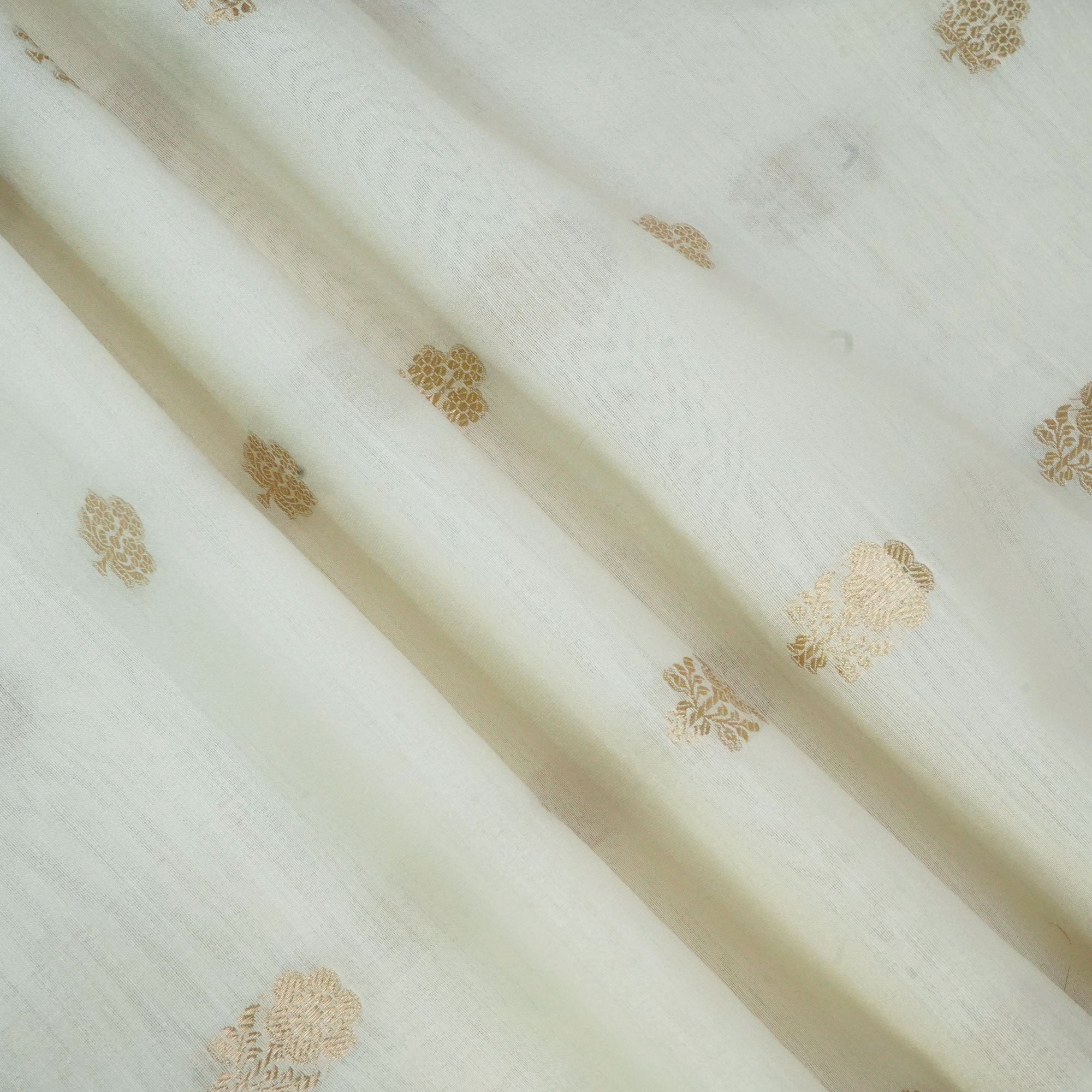 Cream Dyeable Kadua Buti Chiniya Silk Fabric MS-24605