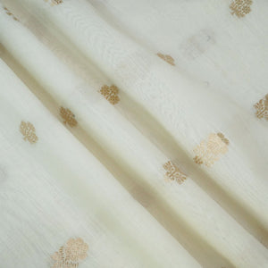 Cream Dyeable Kadua Buti Chiniya Silk Fabric MS-24605
