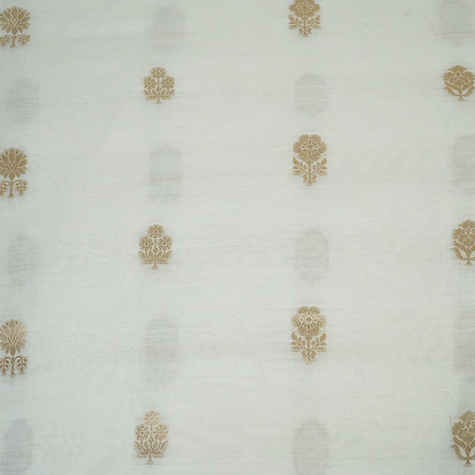 Cream Dyeable Kadua Buti Chiniya Silk Fabric MS-24605