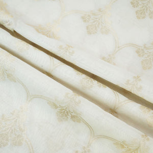 Cream Dyeable Gold Kadua Jaal Chiniya Silk Fabric MS-24607
