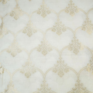 Cream Dyeable Gold Kadua Jaal Chiniya Silk Fabric MS-24607