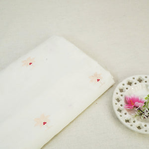 Cream Dyeable Mina Kari Kadua Buti Chiniya Silk Fabric MS-24612