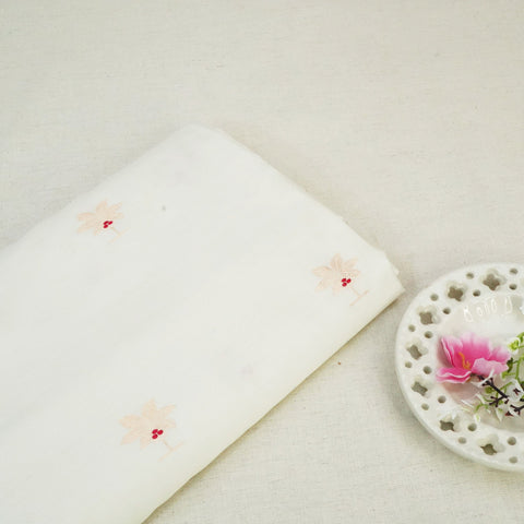 Cream Dyeable Mina Kari Kadua Buti Chiniya Silk Fabric MS-24612