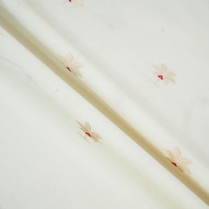Cream Dyeable Mina Kari Kadua Buti Chiniya Silk Fabric MS-24612