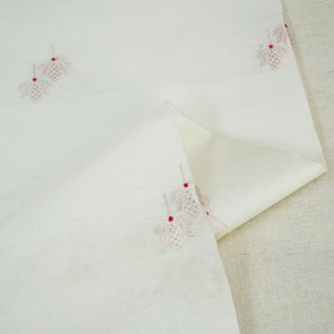 Cream Dyeable Mina Kari Kadua Buti Chiniya Silk Fabric MS-24614