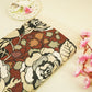 Brown Floral Print Linen Fabric RM-24617