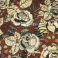 Brown Floral Print Linen Fabric RM-24617