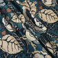 Blue Floral Print Linen Fabric RM-24621