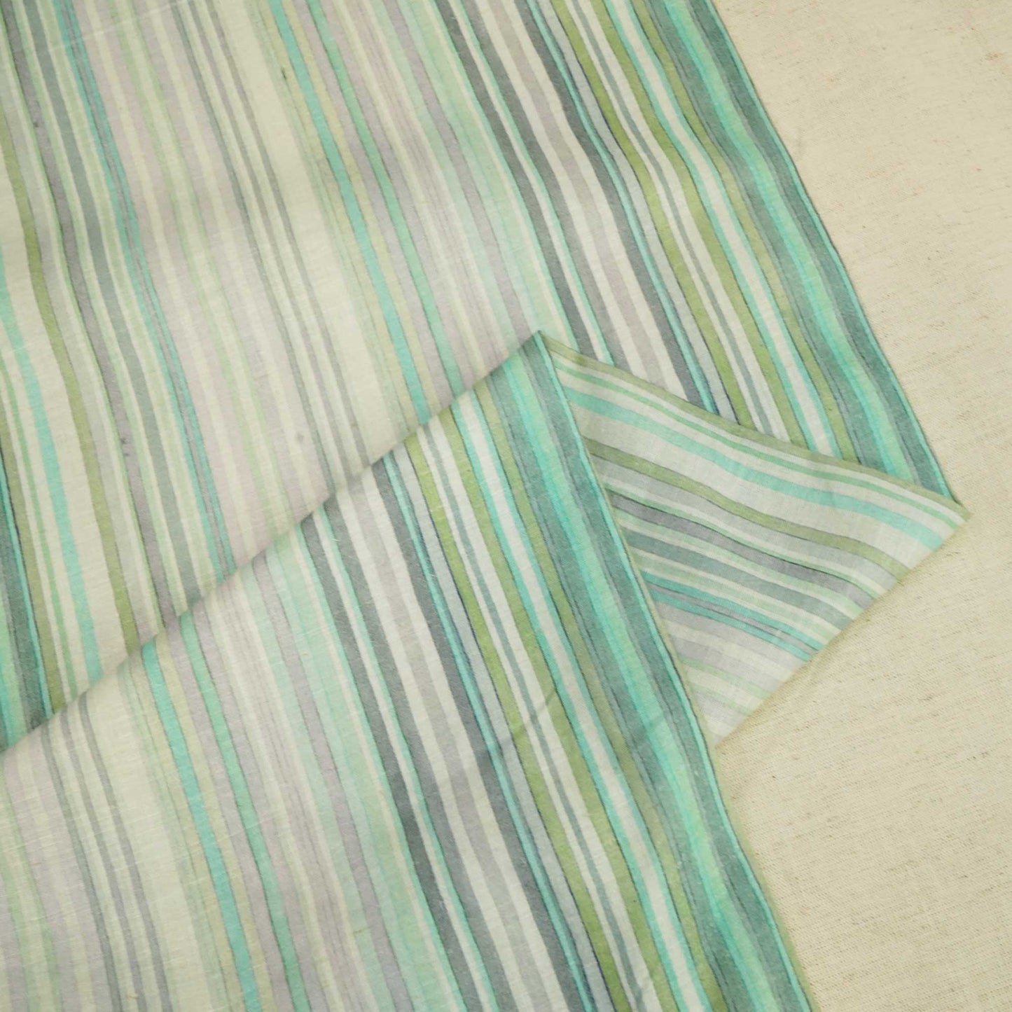 Multicolor Stripes Print Linen Fabric RM-24623