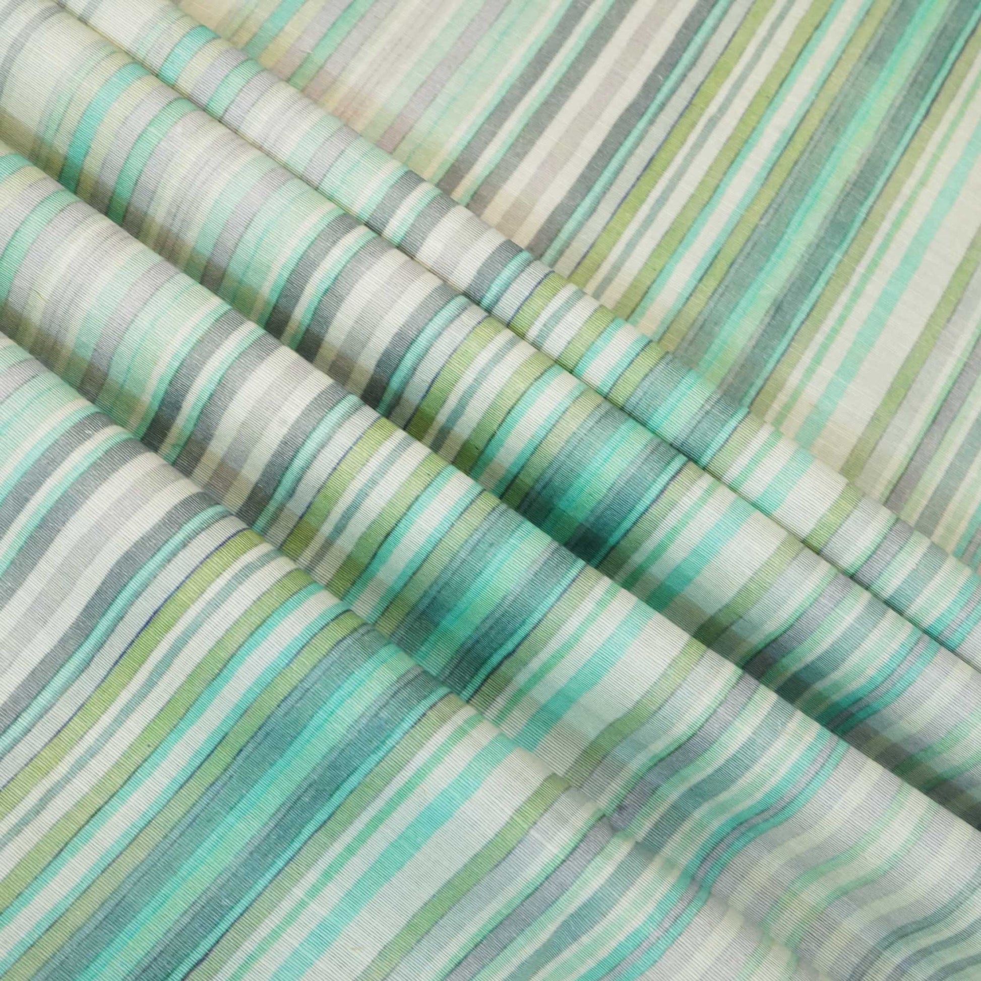 Multicolor Stripes Print Linen Fabric RM-24623