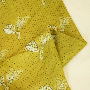 Green Floral Print Linen Fabric RM-24624