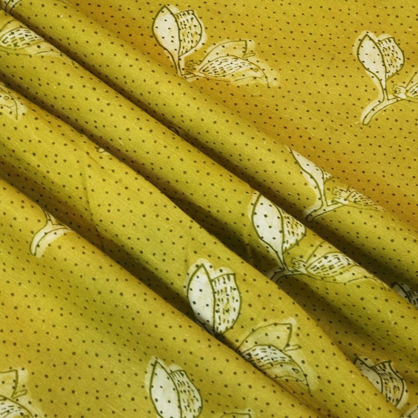 Green Floral Print Linen Fabric RM-24624