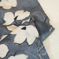 Grey Floral Print Linen Fabric RM-24626