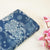 Blue Handpainted Floral Print Linen Fabric RM-24628