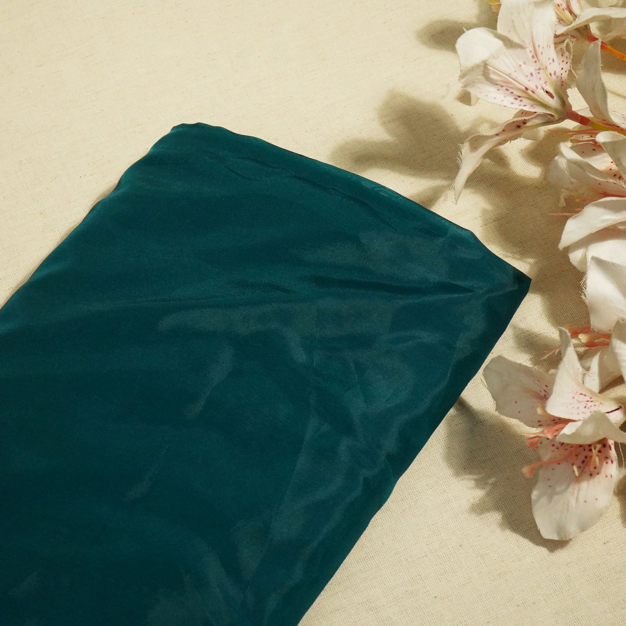 Solid Dark Green Liquid Organza SE-24648