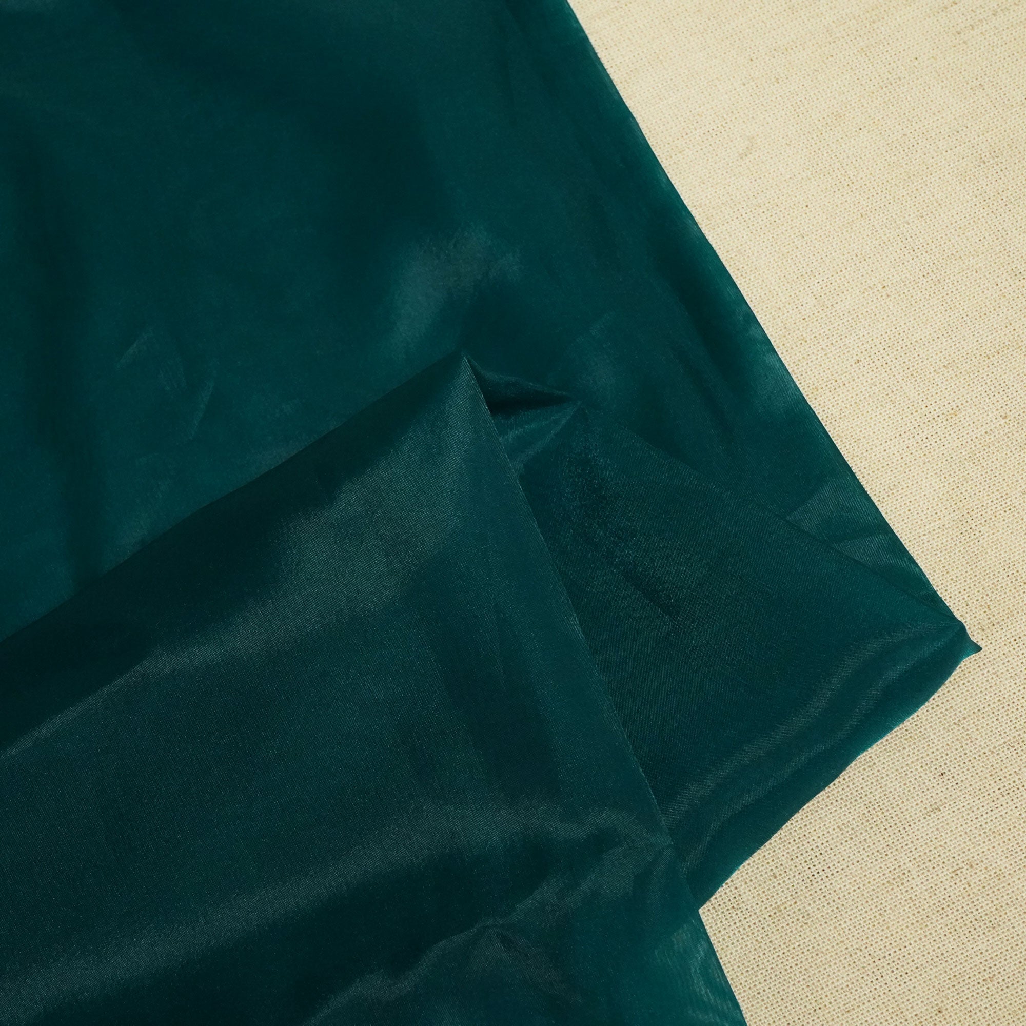 Solid Dark Green Liquid Organza SE-24648
