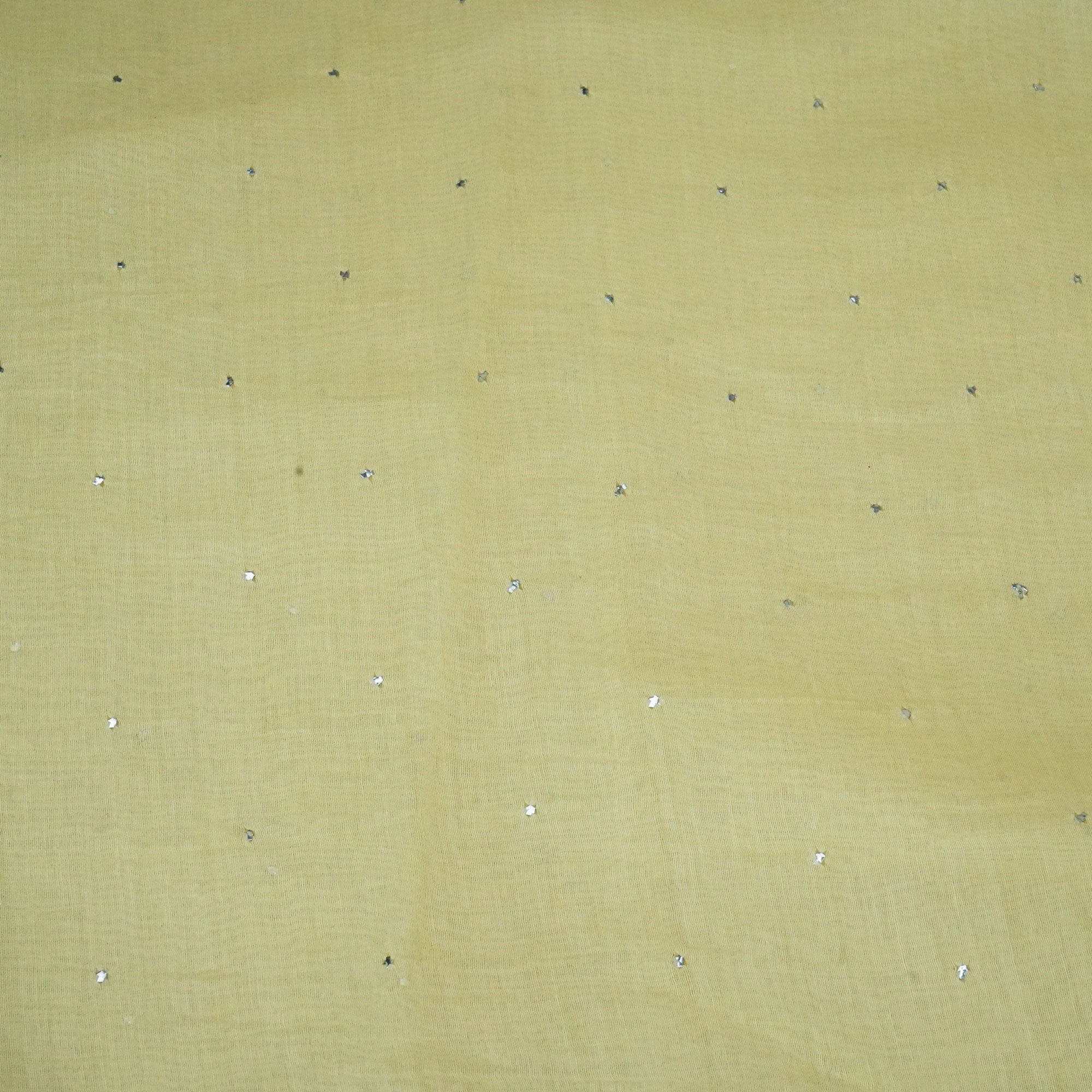 Light Yellow Mukaish Work Thread Embroidery Chanderi Fabric SNS-24653