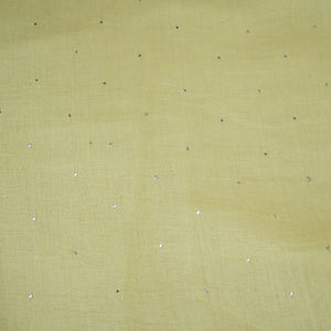 Light Yellow Mukaish Work Thread Embroidery Chanderi Fabric SNS-24653