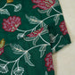 Dark Green Cross Stitch Floral Thread Embroidery Mulmul Chanderi Fabric WI-24658