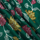 Dark Green Cross Stitch Floral Thread Embroidery Mulmul Chanderi Fabric WI-24658