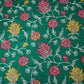 Dark Green Cross Stitch Floral Thread Embroidery Mulmul Chanderi Fabric WI-24658