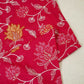 Magenta Cross Stitch Floral Thread Embroidery Mulmul Chanderi Fabric WI-24659