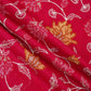 Magenta Cross Stitch Floral Thread Embroidery Mulmul Chanderi Fabric WI-24659