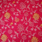 Magenta Cross Stitch Floral Thread Embroidery Mulmul Chanderi Fabric WI-24659