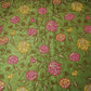 Green Cross Stitch Floral Thread Embroidery Tissue Fabric WI-24660