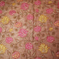 Brown Cross Stitch Floral Thread Embroidery Tissue Fabric WI-24661